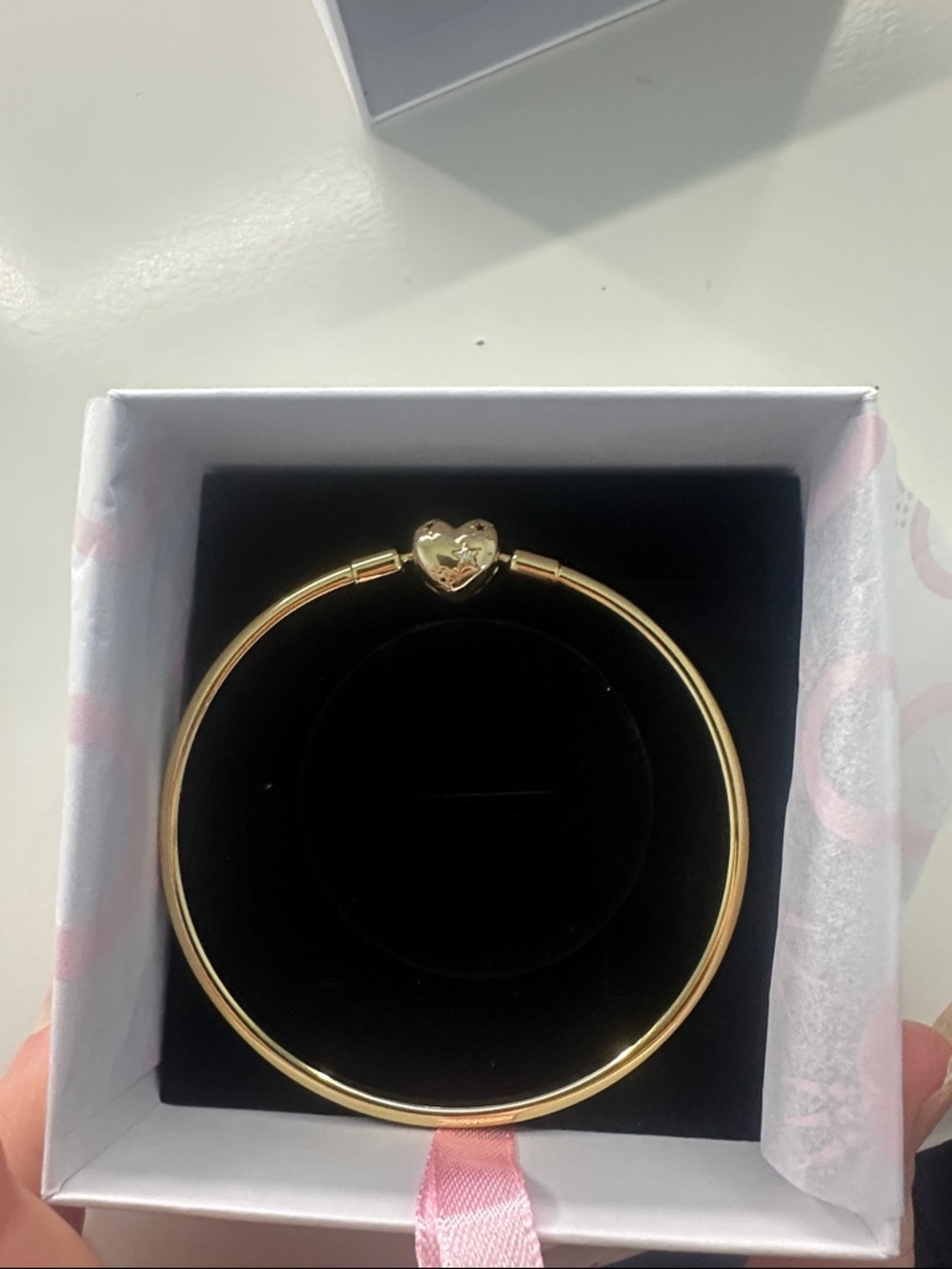 Pandora Gold Celestial Heart Clasp Bangle